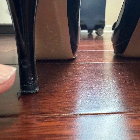 Authentic Ferragamo heels, black patent, size 6 1/2 - Picture 8 of 13